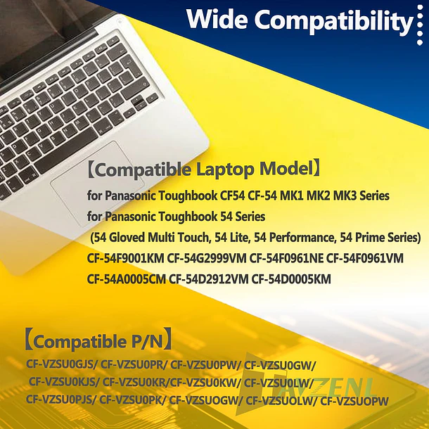 Batería de Repuesto JPFMR para PANASONIC TOUGHBOOK CF54 CF-54 MK1 54 Gloved Multi Touch 54 - TAVZENL 6