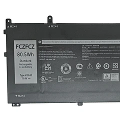 Batería de Repuesto VG661 para Dell Alienware X14 R1 / Alienware X14 R2 P150G Series - FCZFCZ