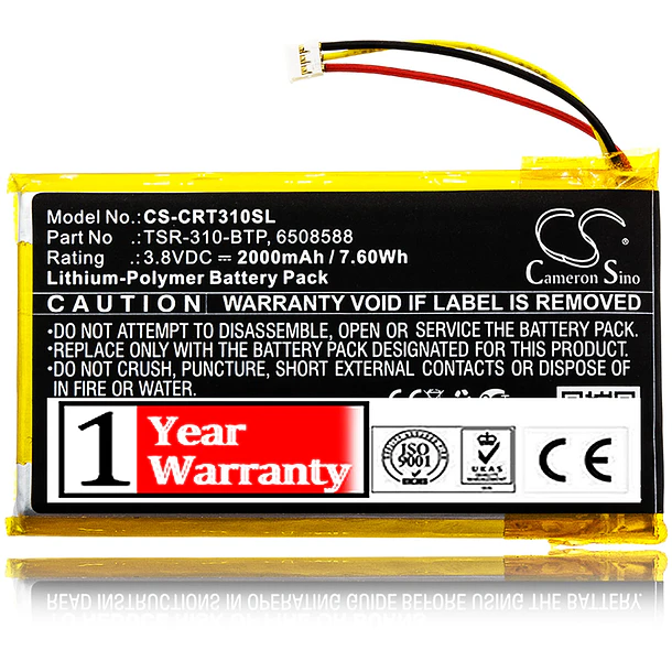 Batería de Repuesto CS-CRT310SL para TSR-310 TSR-310 Handheld Screen Remote TSR-310-BTP 6508588 Battery - BCXY 1