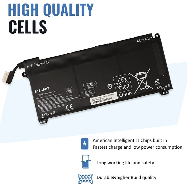 Batería de Repuesto PG06XL para HP OMEN 15T-DH000 15T-DH100 15-DH1025TX 15-DH1019NR HSTNN-DB9F L48497-005 L48431-2C1 11.55V - ETESBAY 3