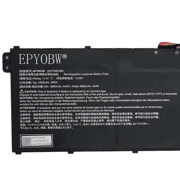 Batería de Repuesto AP18C4K para Acer Spin 3 SP314-54N / Aspire 5 A515-43 A515-43G / - EPYOBW 2