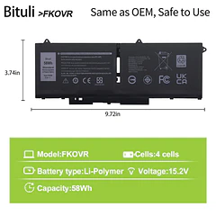 Batería de Repuesto H5CKD para Dell Latitude 5330 7330 7430 7530 2-in-1 P133G P134G P135G - Bituli
