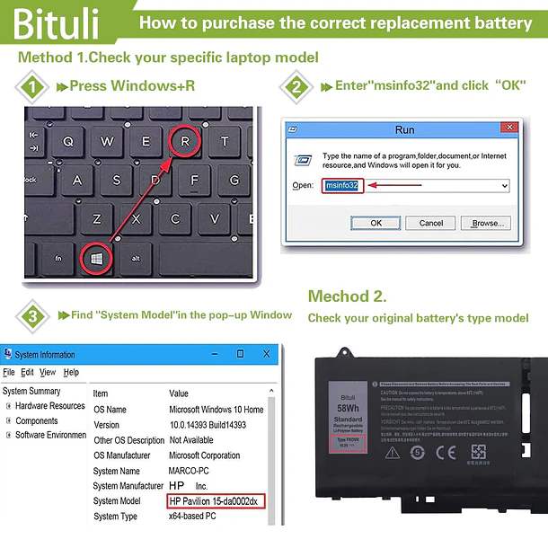 Batería de Repuesto H5CKD para Dell Latitude 5330 7330 7430 7530 2-in-1 P133G P134G P135G - Bituli 4