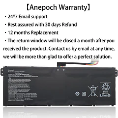 Batería de Repuesto AP19B8M para Acer Swift 3 SF314-59SF314-59-56F2 SF314-59-78Z8 TravelMate P4 TMP414-51 TMP414-51-54HA Porsche - Anepoch