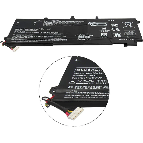 Batería de Repuesto NP03XL para HP EliteBook Folio 1040 G0 G1 G2 Series HSTNN-DB5D HSTNN-IB5D - HBFVG 3