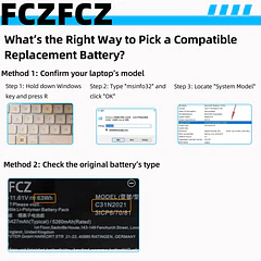 Batería de Repuesto C31N2021 para Asus Zenbook 14X UX5400E / Zenbook 14X OLED UX5401EA UX5401EA-KN141T - FCZFCZ