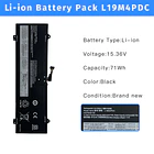 Batería de Repuesto L19M4PDC para Lenovo Ideapad Yoga 7i 2020 2021 2022 7-14ITL5 7-15ITL5 7-14ACN6 2