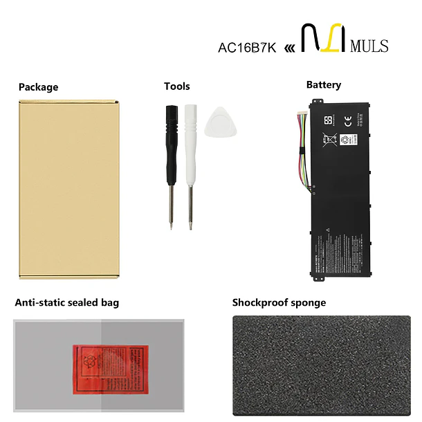 Batería de Repuesto AC16B7K para ACER Aspire V5-572 V5-573 - MULS 6