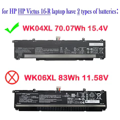 Batería de Repuesto WK04XL para diversos equipos compatibles según modelo WK04XL - EPYOBW