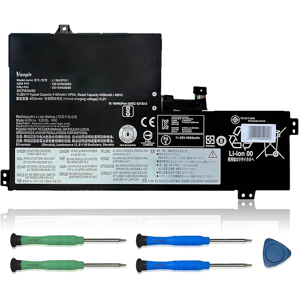 Batería de Repuesto L19M3PG1 para Lenovo 100e 300e Chromebook 2nd Gen AST 82CE Series 5B10X65684 - VANPIR 1