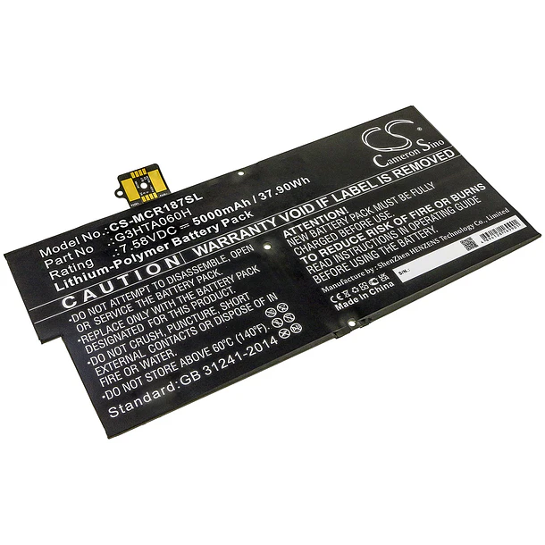 Batería de Repuesto CS-MCR187SL para Microsoft Surface Pro X 1876 Keyboard G3HTA060H - BCXY 1