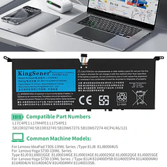 Batería de Repuesto L17C4PE1 para Leno-vo IdeaPad 730S Yoga S730 42WH 15.36V - KingSener
