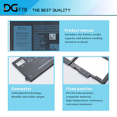 Batería de Repuesto 1FXDH para Dell Latitude 14 5420 Latitude 15 5520 Precision 15 3560 - DGFTB