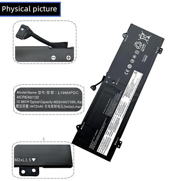 Batería de Repuesto L19L4PDC L19C4PDC L19M4PDC para Lenovo Ideapad Yoga 7i 2020 2021 2022 7-14ITL5 7-15ITL5 7-14ACN6 - Uniwings 5