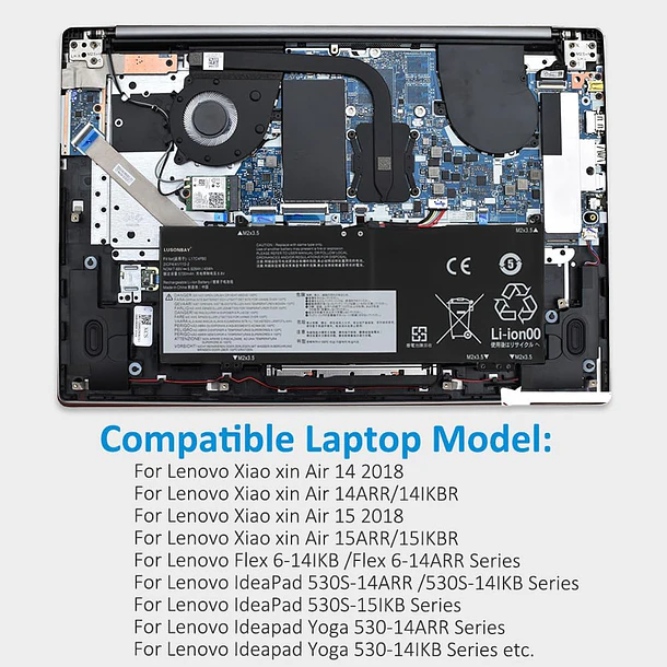 Batería de Repuesto L17C4PB0 para Lenovo Flex 6-14ARR 6-14IKB IdeaPad 530S-14IKB 530S-15IKB Yoga 530-14ARR 530-14IKB - LUSONBAY 5