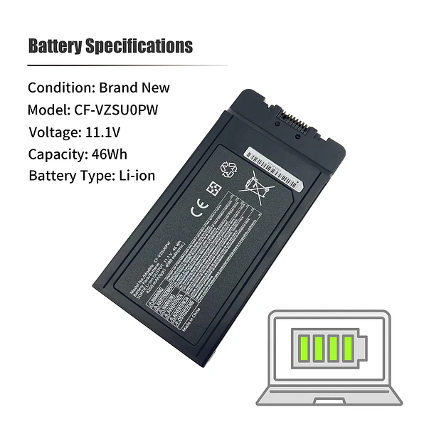 Batería de Repuesto CF-VZSU0PW para Panasonic Toughbook CF-54 CF54 MK1 MK2 MK3 54 Gloved Multi - INTIFO 3