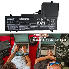 Batería de Repuesto L15L4PC2 para Ideapad Yoga 710-14IKB 710-14ISK 710-15IKB 710-15ISK Series Notebook 5B10K90802 5B10K90778 - EFOHANA