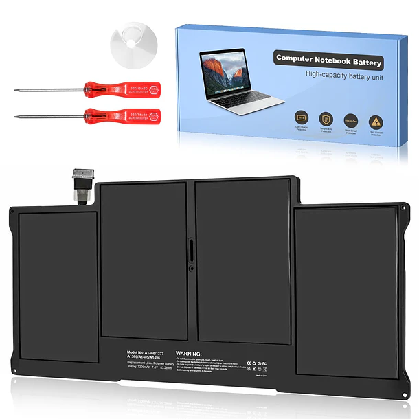 Batería de Repuesto A1466 para MacBook Air 13 inch A1466 (Mid 2012, Mid 2013, Early - EVELLHPP 1