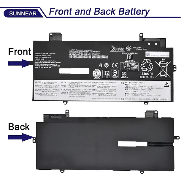 Batería de Repuesto L20M4P71 para Lenovo ThinkPad X1 Carbon 9th Gen 10th Gen X1 Yoga - SUNNEAR 3