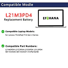 Batería de Repuesto L21M3PD4 para Lenovo ThinkPad T14 Gen 2, ThinkPad NEO 14 Series L21C3PD4 - EFOHANA 3