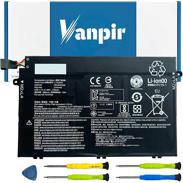Batería de Repuesto L17C3P51 para Lenovo ThinkPad E14 E15 E480 E485 E495 E580 E585 E490 - VANPIR 1