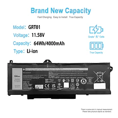Batería de Repuesto GRT01 para Dell Latitude 5421 5431 5521 5531 Precision 3470 3561 3571