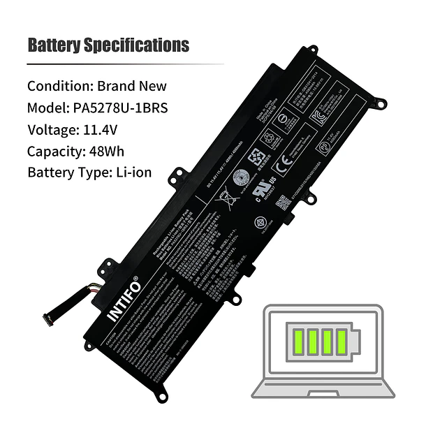 Batería de Repuesto PA5278U 1BRS para Toshiba Portege X30-D X30-E X30-F Tecra X40-D X40-E X40-F Series - INTIFO 3