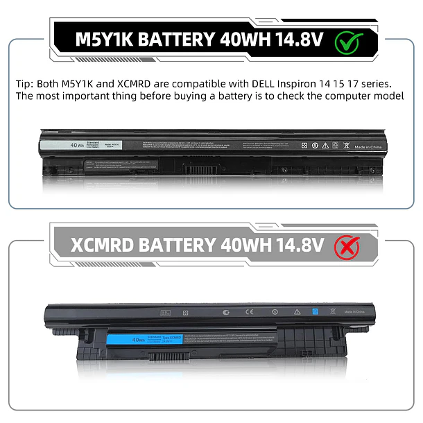 Batería de Repuesto M5Y1K para Dell Inspiron 14 15 17 5000 3000 Series 5559 5558 5