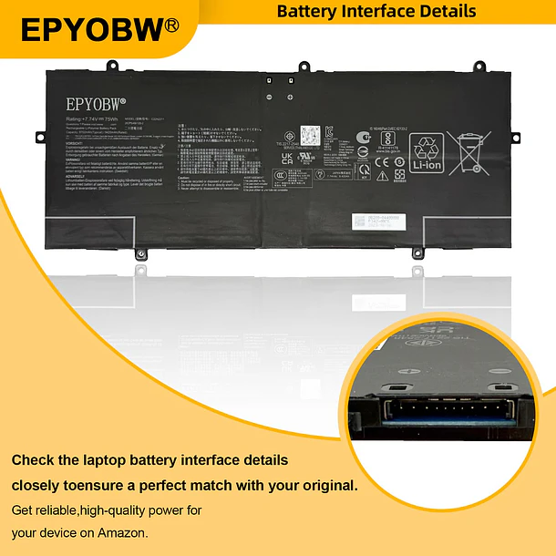 Batería de Repuesto C22N2211 para Asus Zenbook 14 OLED UX3405MA UX3405ZA UX3405VA Series 0B200-04400000 2ICP5/49/120-2 - EPYOBW 4