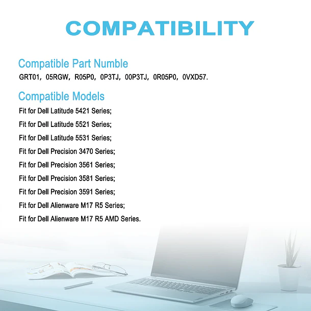 Batería de Repuesto GRT01 para Dell Latitude 5421 5431 5521 5531 Precision 3470 3561 3571 5