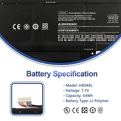 Batería de Repuesto HK04XL para HP EliteBook x360 1030 G7 1030 G8