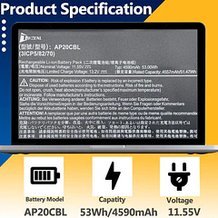 Batería de Repuesto JPFMR para Acer Aspire 5 A515-46-R14K A515-45G A515-45 Aspire Vero 15 AV15-51 - TAVZENL