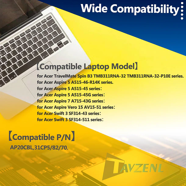 Batería de Repuesto JPFMR para Acer Aspire 5 A515-46-R14K A515-45G A515-45 Aspire Vero 15 AV15-51 - TAVZENL 6