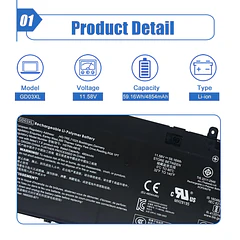 Batería de Repuesto GD03XL para HP Envy x360 14 2-in-1 14-fa0000
