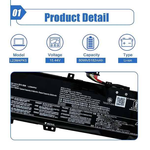 Batería de Repuesto L23M4PK5 para Lenovo Legion 5i(16 Gen 9) / Y7000P IRX9 2024 / - Dentsing 2