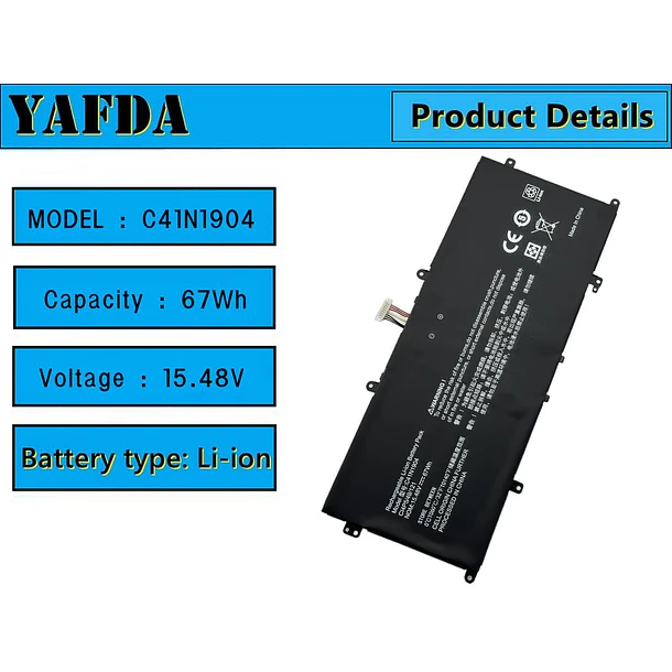 Batería de Repuesto C41N1904 para Asus ZenBook 14 UX425UA UM425IA UX425EA UX425JA 13 BX325JA UX325EA - Yafda 3