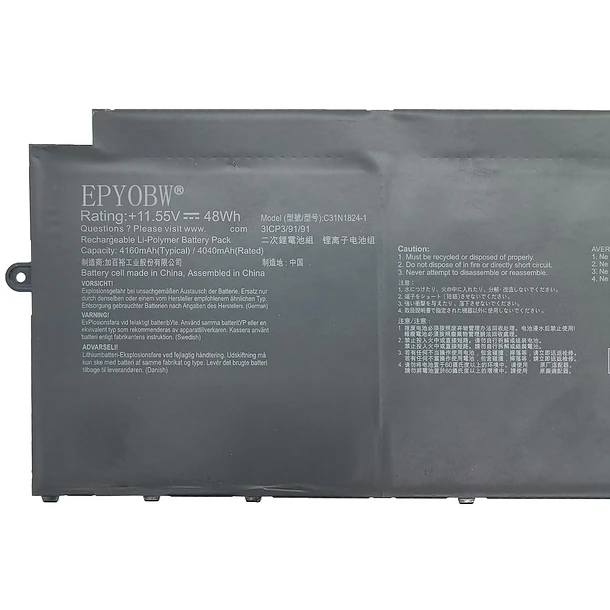 Batería de Repuesto C31N1824-1 para ASUS Chromebook C425 C425T C425TA C425TA-H50039 C425TA-H50041 C425TA-H50050 / Chromebook - EPYOBW 3