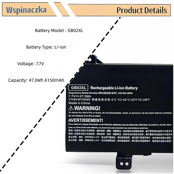 Batería de Repuesto GB02XL para diversos equipos compatibles según modelo GB02XL - Aluo 3