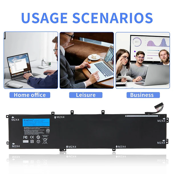 Batería de Repuesto 6GTPY para Dell XPS 15 9550 9560 9570 7590 Inspiron 15 7500 - KingSener 5