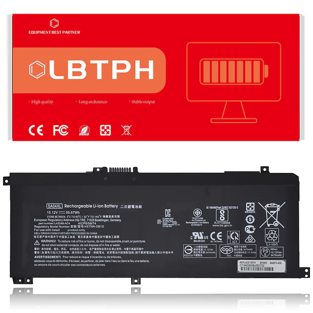 Batería de Repuesto SA04XL para HP Envy X360 15-DR 15-DR0010TX 15-DR0001NG15-DR0002NG 15-DR0004NG 15-DR0101NG 15-DR1015TX HSTNN-UB7U - LBTECH 1