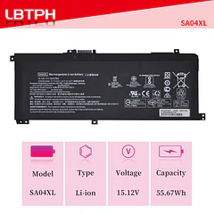 Batería de Repuesto SA04XL para HP Envy X360 15-DR 15-DR0010TX 15-DR0001NG15-DR0002NG 15-DR0004NG 15-DR0101NG 15-DR1015TX HSTNN-UB7U - LBTECH