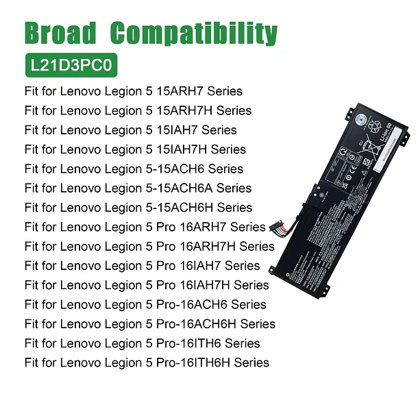 Batería de Repuesto L21D3PC0 para Lenovo Legion 5 15IAH7 15IAH7H Legion 5 Pro 16IAH7 16IAH7H - JIAZIJIA 4