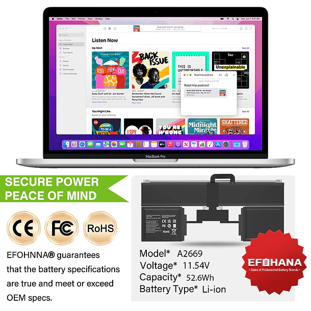 Batería de Repuesto A2669 para MacBook AIR 13