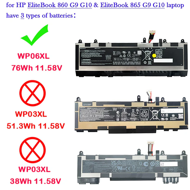Batería de Repuesto WP06XL para HP EliteBook 860 865 G9 / 860 865 G10 / - EPYOBW 2