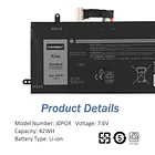 Batería de Repuesto J0PGR para Dell Latitude 12 5285 5290 E5285 E5290 2 in 1 - LUSONBAY 6