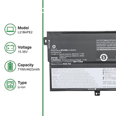 Batería de Repuesto L21B4PE2 para Lenovo IdeaPad Yoga 7 16IAP7 14IAL7 14ARB7 Series L21L4PE0 SB11F38382 - JIAZIJIA