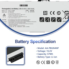 Batería de Repuesto AA-PBUN4NP para Samsung ATIV Book 9 Pro NP940Z5J NP940Z5L