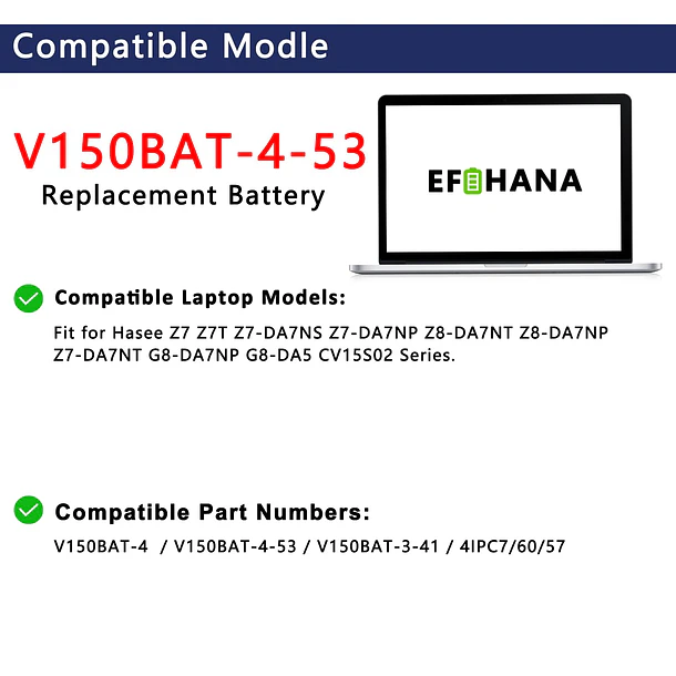 Batería de Repuesto V150BAT-4-53 para Hasee Z7 Z7T Z7-DA7NS Z7-DA7NP Z7-DA7NT Z8-DA7NT Z8-DA7NP G8-DA5 G8-DA7NP - EFOHANA 3