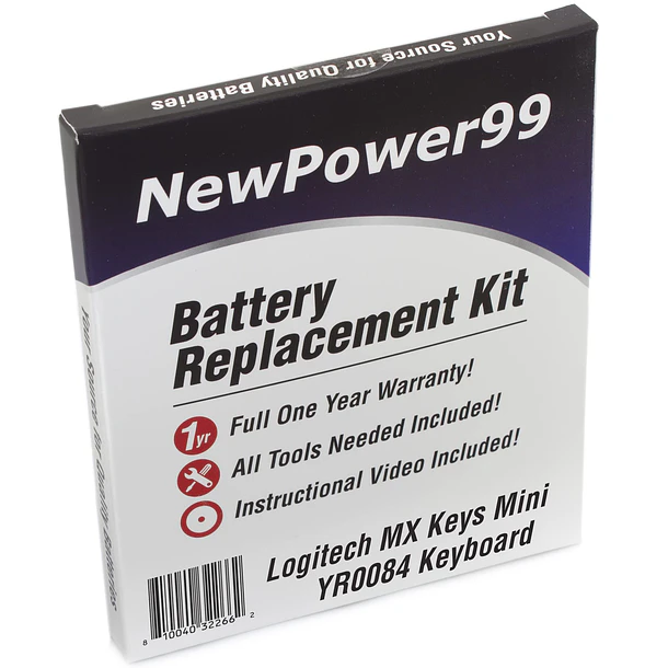 Batería de Repuesto Logitech MX Keys Mini YR0084 para Logitech MX Keys Mini YR0084 with Tools, How-to Video and - NewPower99 1
