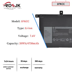 Batería de Repuesto 1F22N para Dell Latitude 7200 7210 2-in-1 T04J T04J001 T04J002 Series 09NTKM - RDSJ